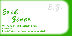 erik ziner business card